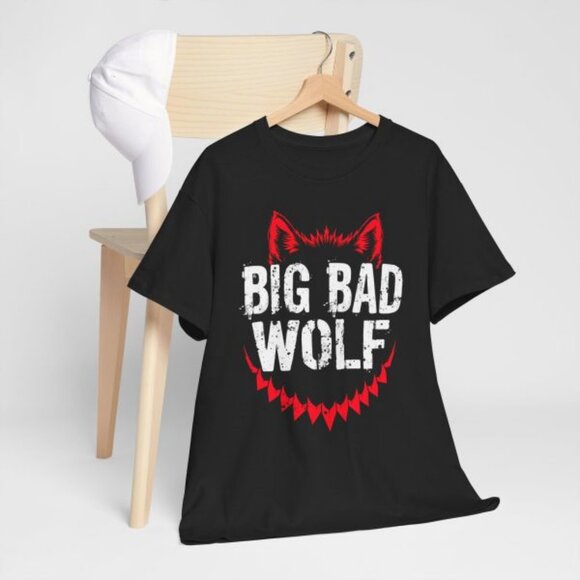Big Bad And Wolf Costume Funny Wolves Werewolf Cool Dog T-Shirt - Picture 3 of 6